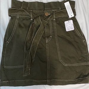 Free People Army Green Mini Skirt